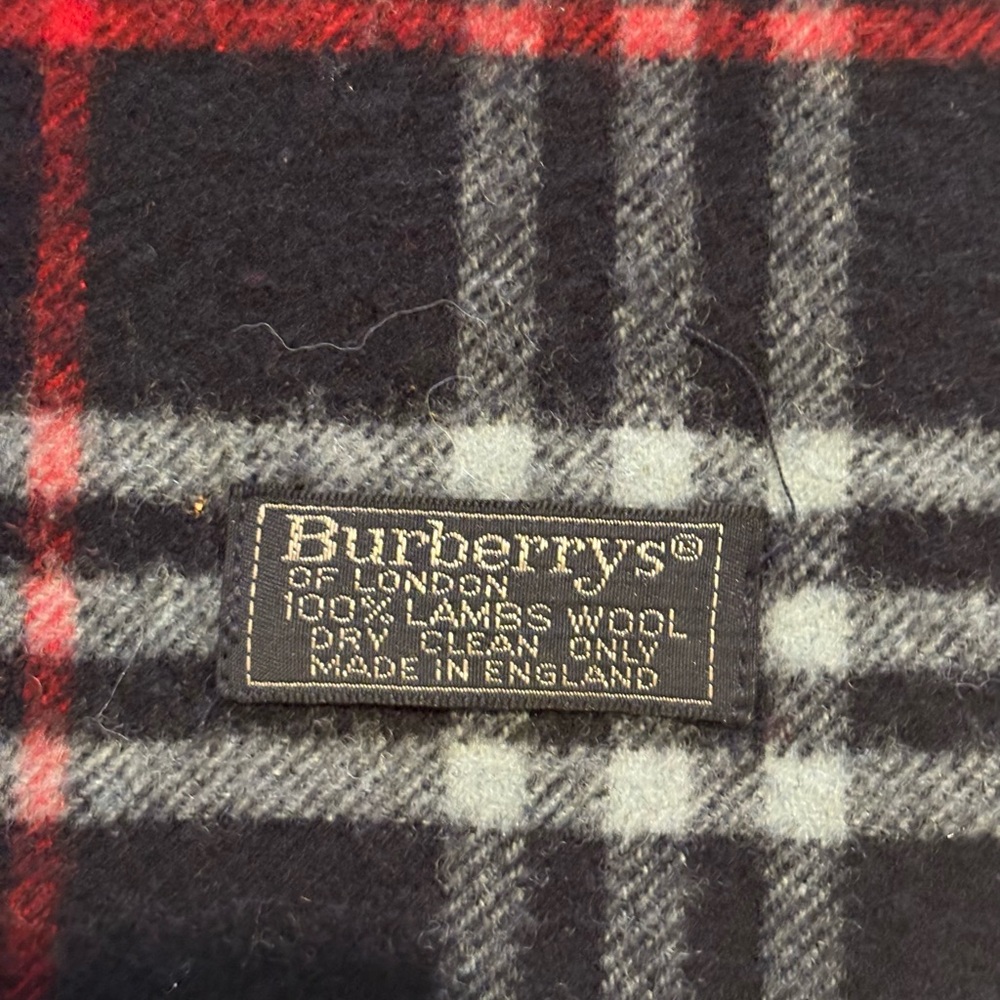 Burberry Dark Blue Lamb’s Wool Plaid Scarf - Picture 3 of 7